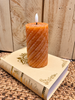  6 LED Orange Twist Pillar Candle