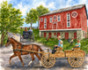 WOODEN BUCKBOARD AND BARN SHELFIE