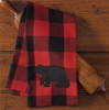 Buffalo Check Bear Applique Decorative Dishtowel