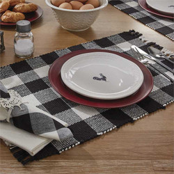 Wicklow Check 3 Dishtowel-1 Dishcloth Set - Garnet