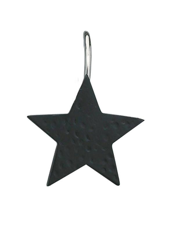 975 65r Black Star Shower Curtain Hooks Set Of 12 Jake S