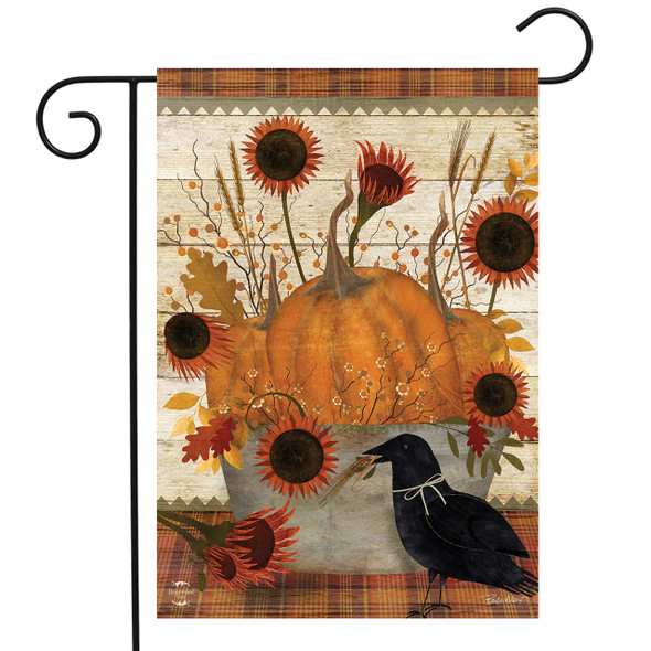 PRIMITIVE PUMPKINS GARDEN FLAG