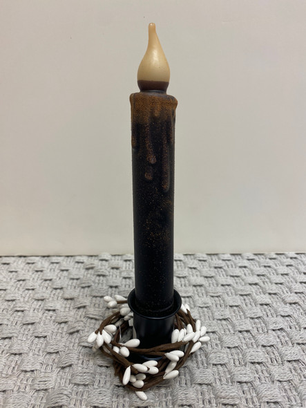 BLACK CINNAMON 7" LED TAPER TIMER CANDLE