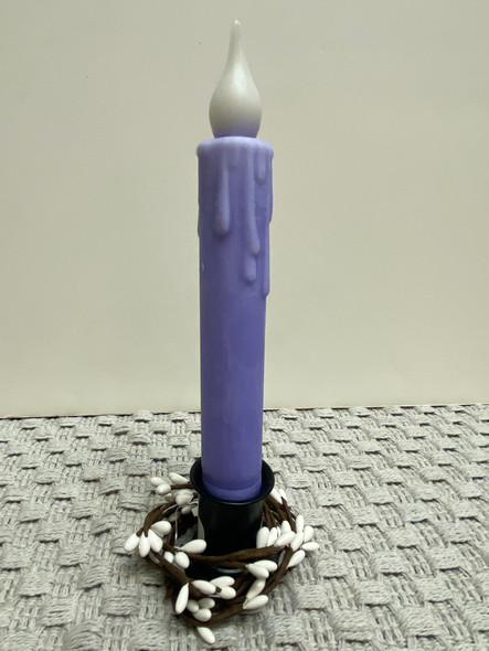 LAVENDER 7" LED TAPER TIMER CANDLE