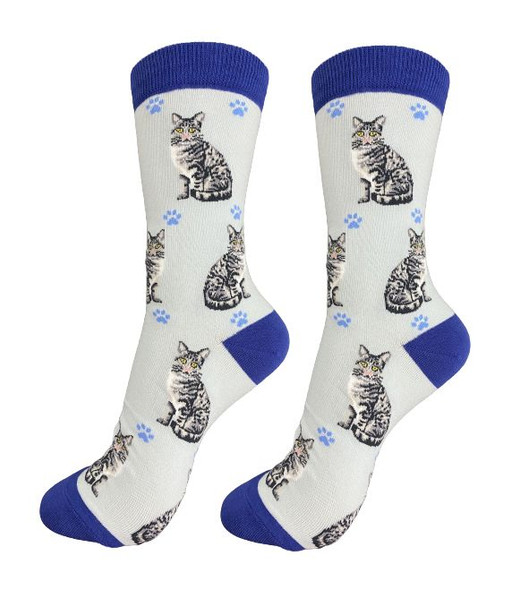 TABBY SILVER SOCKS FULL BODY CAT