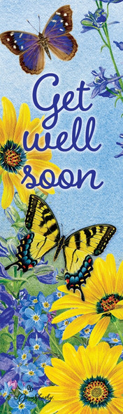 BLUE AND YELLOW BUTTERFLIES PLANT EXPRESSION MAGNET 