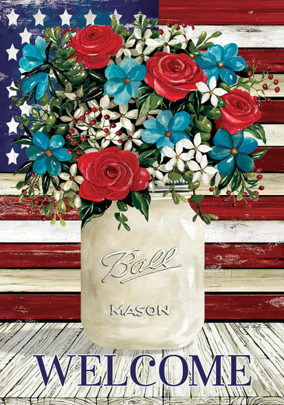 FLAG FLORALS GARDEN FLAG