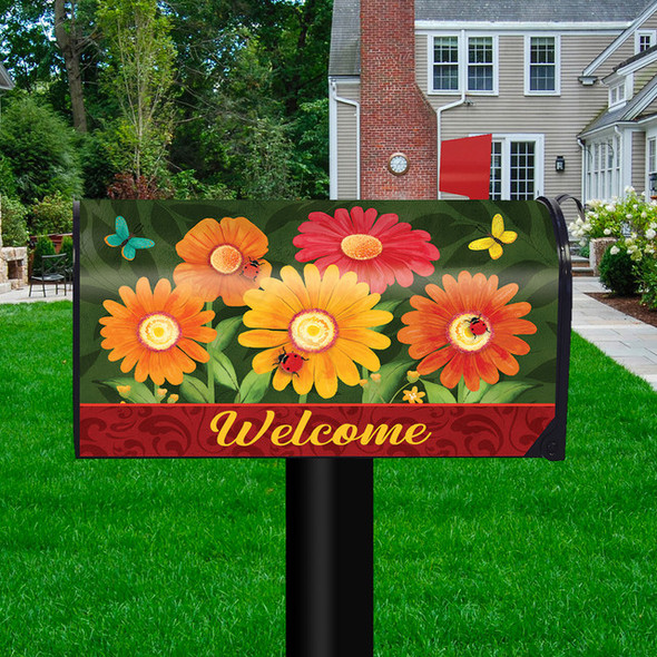 COLORFUL DAISIES MAILBOX COVER