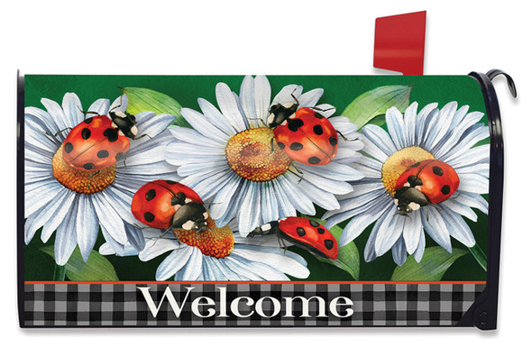 LADYBUGS AND DAISIES MAILBOX COVER