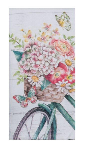 GARDEN BUTTERFLY BIKE FLORAL DUAL PURPOSE TOWEL