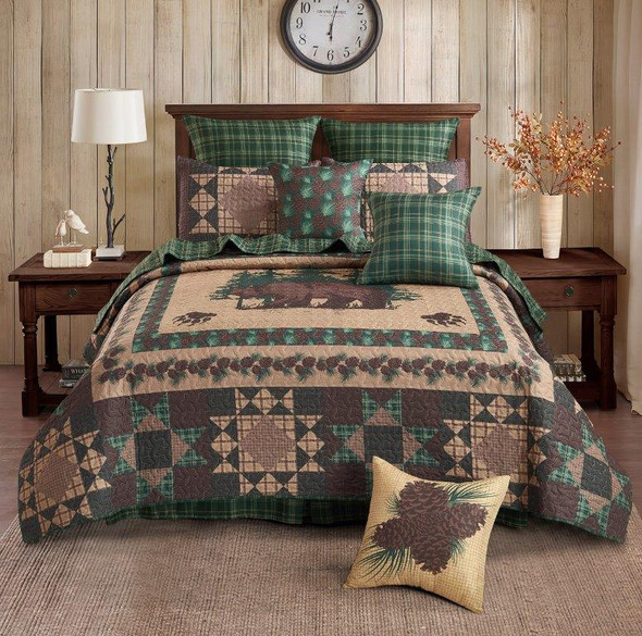 BEAR PINES KING SIZE QUILT SET & 2 SHAMS