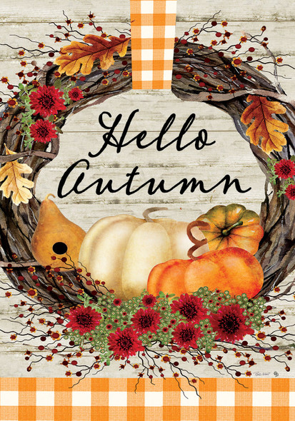 Autumn Wreath-Flag by Beth Albert