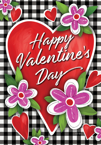 Gingham Valentine Flag-By BJ Lantz
