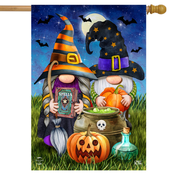 Halloween Gnomes House Flag