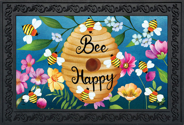 HAPPY BEEHIVE DOORMAT