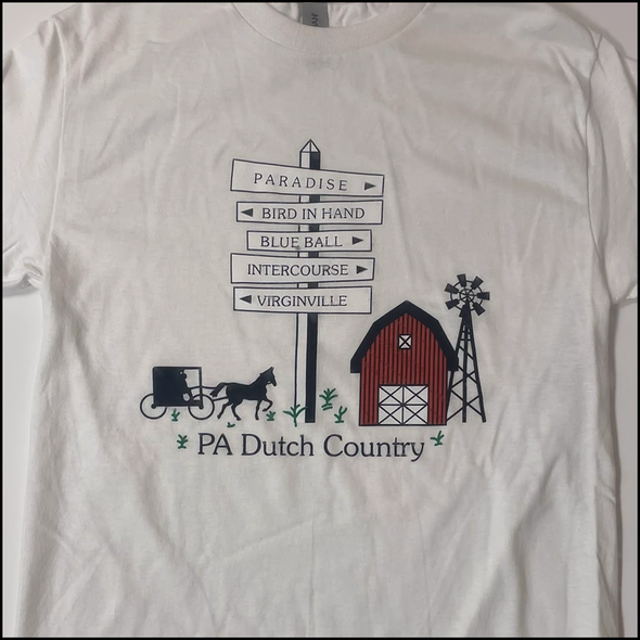 PA DUTCH ROADSIGN WHITE T-SHIRT