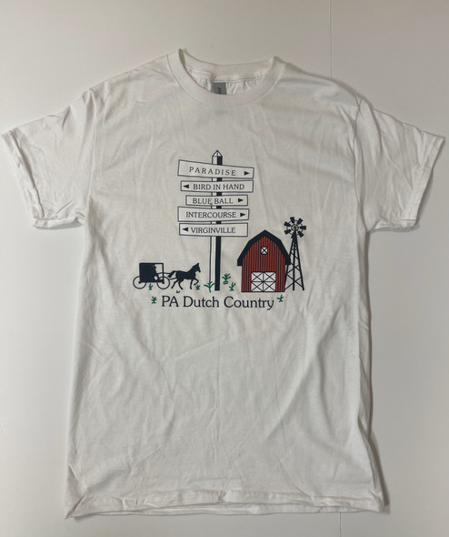 PA DUTCH ROADSIGN WHITE T-SHIRT