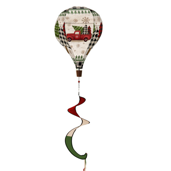 MERRY CHRISTMAS TRUCK HOT AIR BALLOON  WIND TWISTER