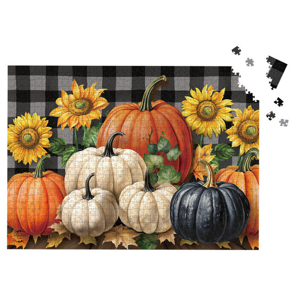 FALL CHECKERED PUMPKINS PUZZLE