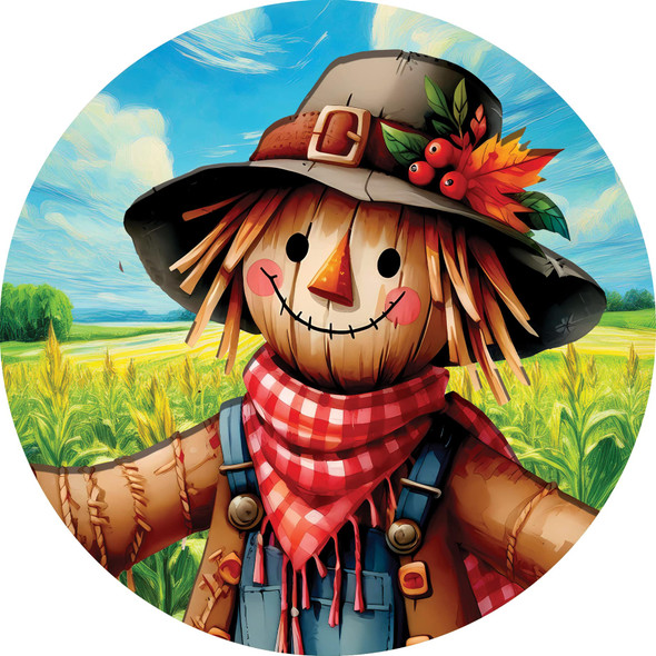 SCARECROW AND PUMPKINS ACCENT MAGNET