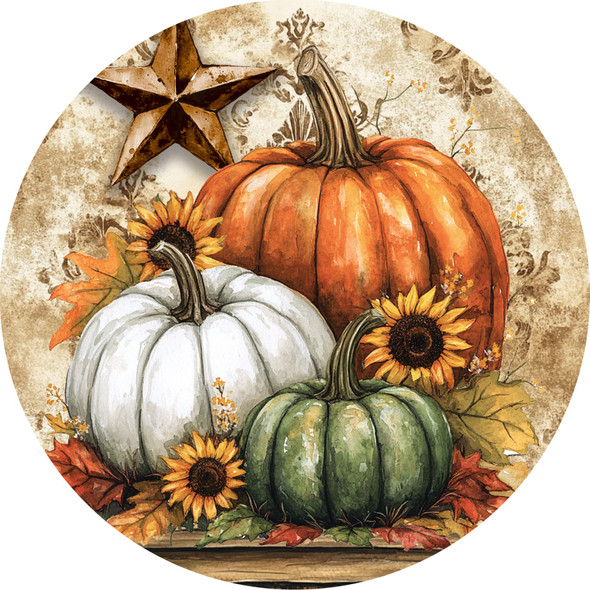 RUSTIC PUMPKINS ACCENT MAGNET