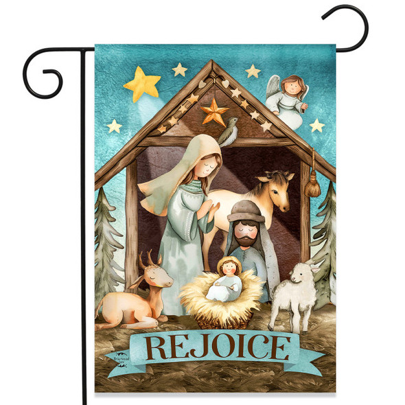 HOLY NATIVITY REJOICE GARDEN FLAG