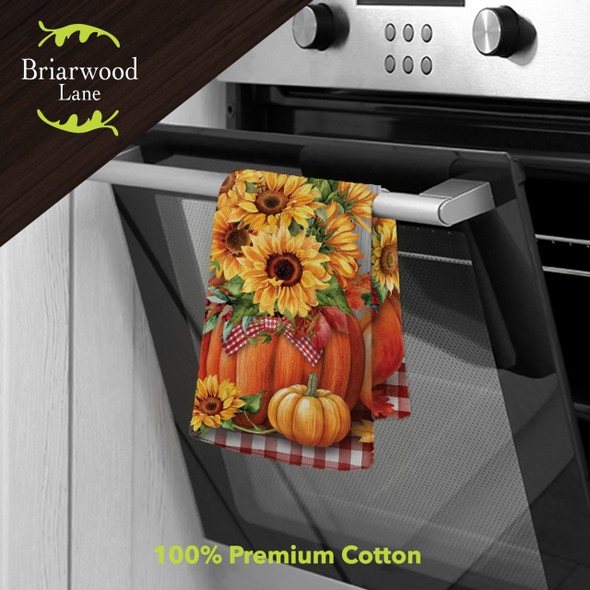 SUNFLOWERS IN PUMPKINS HAND TOWEL