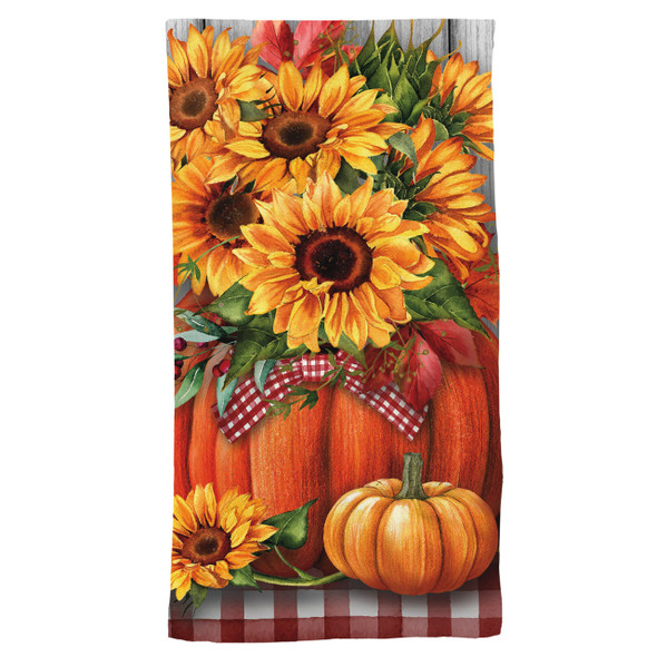 SUNFLOWERS IN PUMPKINS HAND TOWEL