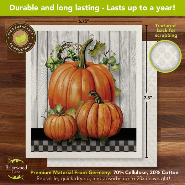 COUNTRY PUMPKINS SWEDISH DISHCLOTH