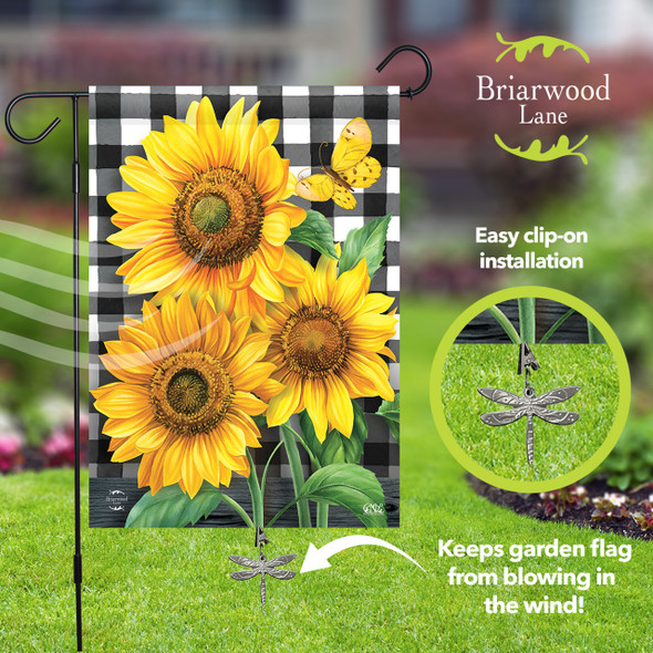 METAL DRAGONFLY GARDEN FLAG WEIGHT