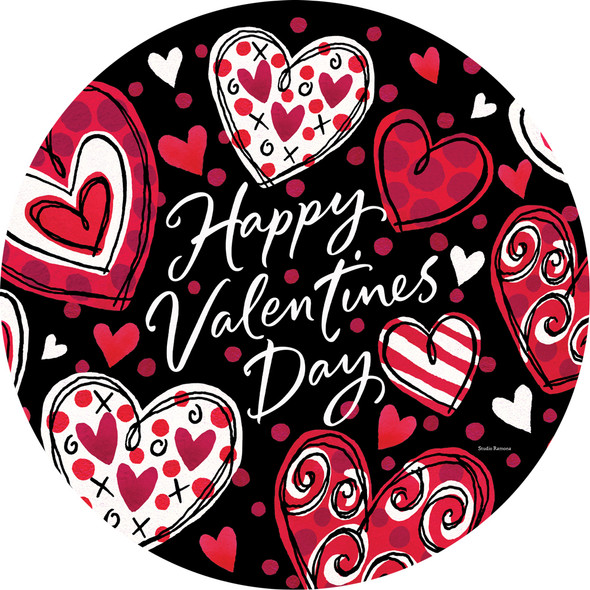 BLACK AND RED HEARTS ACCENT MAGNET 153160-5806MG