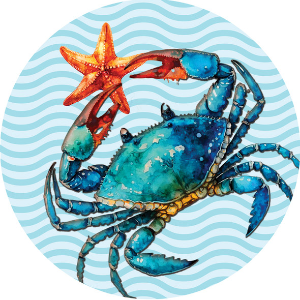 BLUE CRAB AND ANCHOR ACCENT MAGNET 153102-5833MG