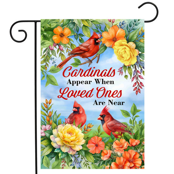WHEN CARDINALS APPEAR GARDEN FLAG