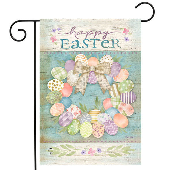 PASTEL EASTER WREATH GARDEN FLAG
