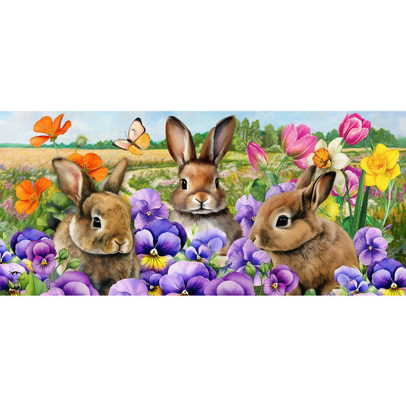 SPRING BUNNY TRIO MINI MAT