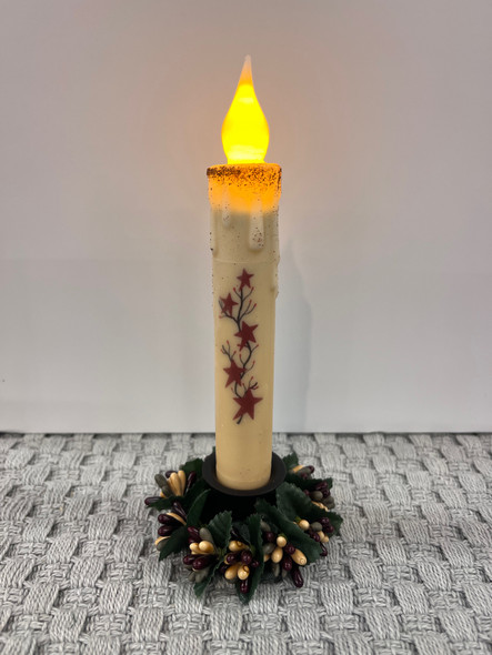 7" TIMER TAPER 5 RED STARS WITH GARLAND