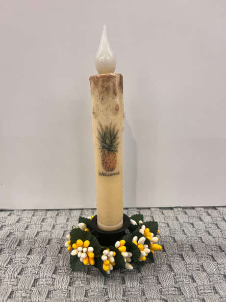 PINEAPPLE WELCOME 7" LED TAPER TIMER CANDLE