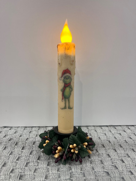 7" NEW GRINCH TAPER TIMER CANDLE