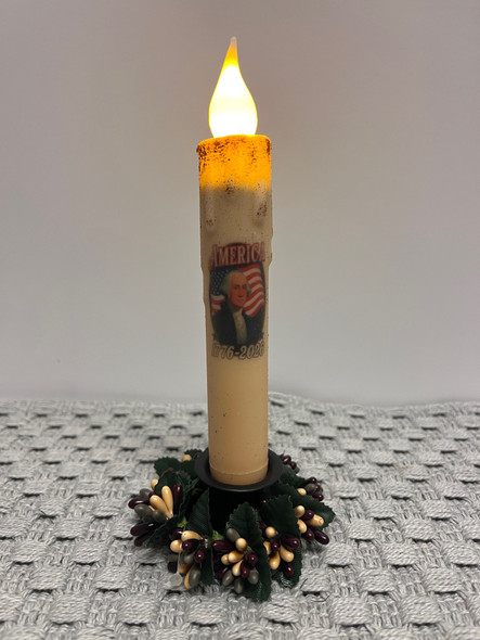7" TIMER TAPER CANDLE GEORGE WASHINGTON 1776-2026