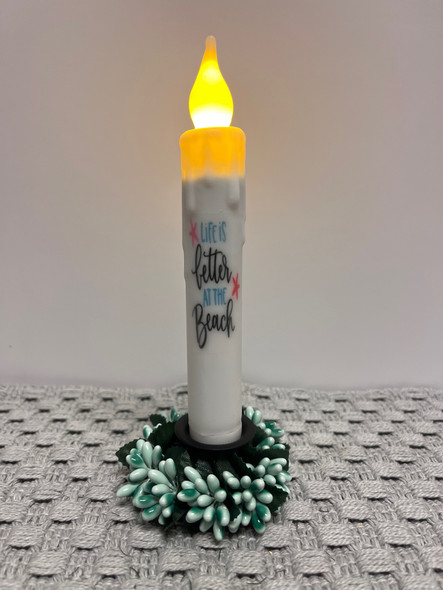 7" TIMER TAPER CANDLE LIFE IS BETTER AT THE BEACH