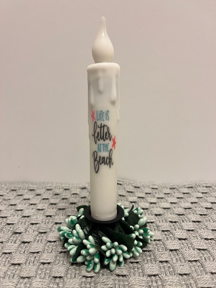 7" TIMER TAPER CANDLE LIFE IS BETTER AT THE BEACH