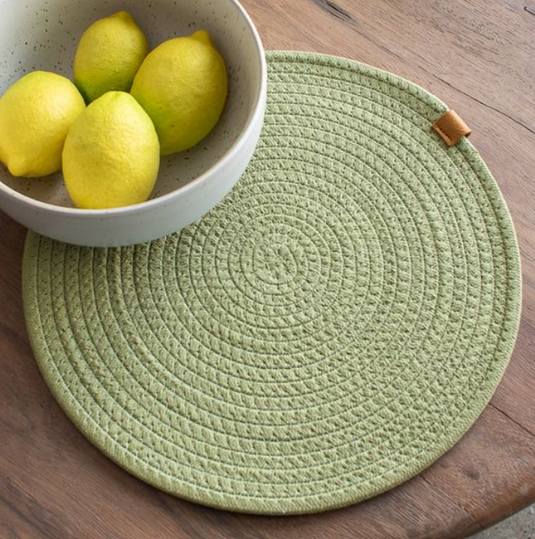 13" CELADON GREEN ROUND PLACEMAT