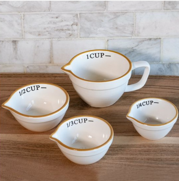 SET OF 4 WHITE MEASURING CUPS