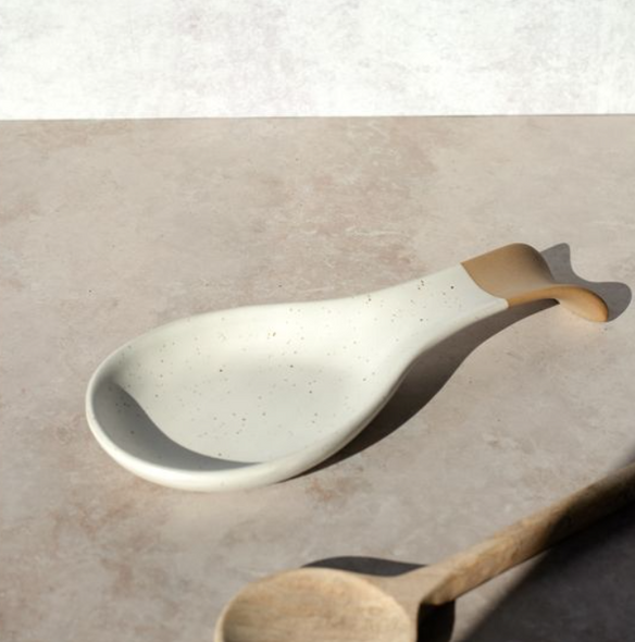 TWO TONE CERAMIC SPOON REST