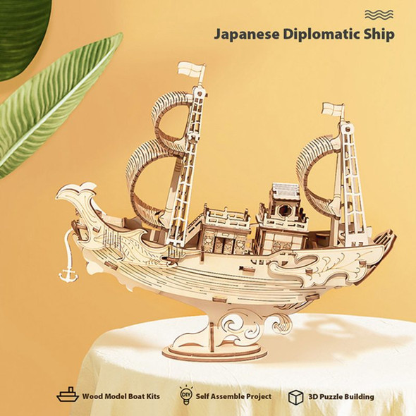 3D WOODEN PUZZLE JAPANESE DIPOLMATIC SHIP