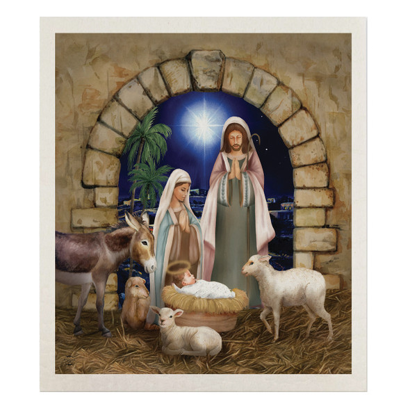 AWAY IN A MANGER SWEDISH DISHCLOTH