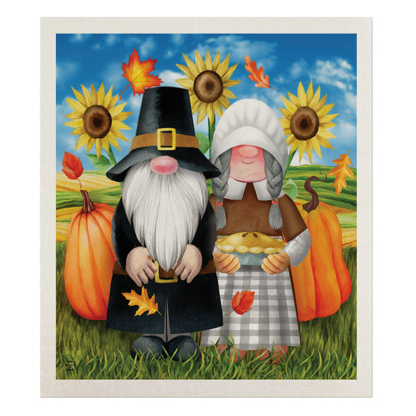 THANKSGIVING GNOMES SWEDISH DISHCLOTH