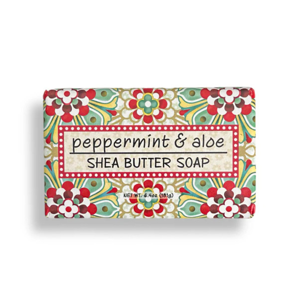PEPPERMINT ALOE FRUIT SHEA BUTTER SOAP 6.4OZ
