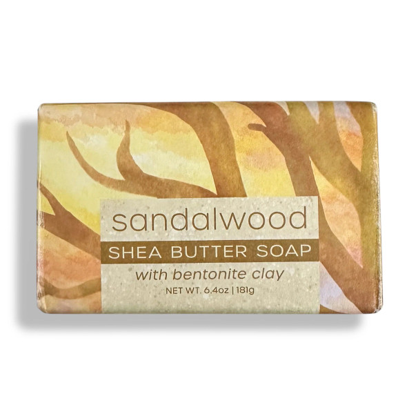 SANDALWOOD CLAY SHEA BUTTER SOAP 6.4OZ 