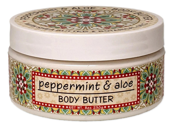 PEPPERMINT & ALOE GARDEN BODY BUTTER 8 OZ